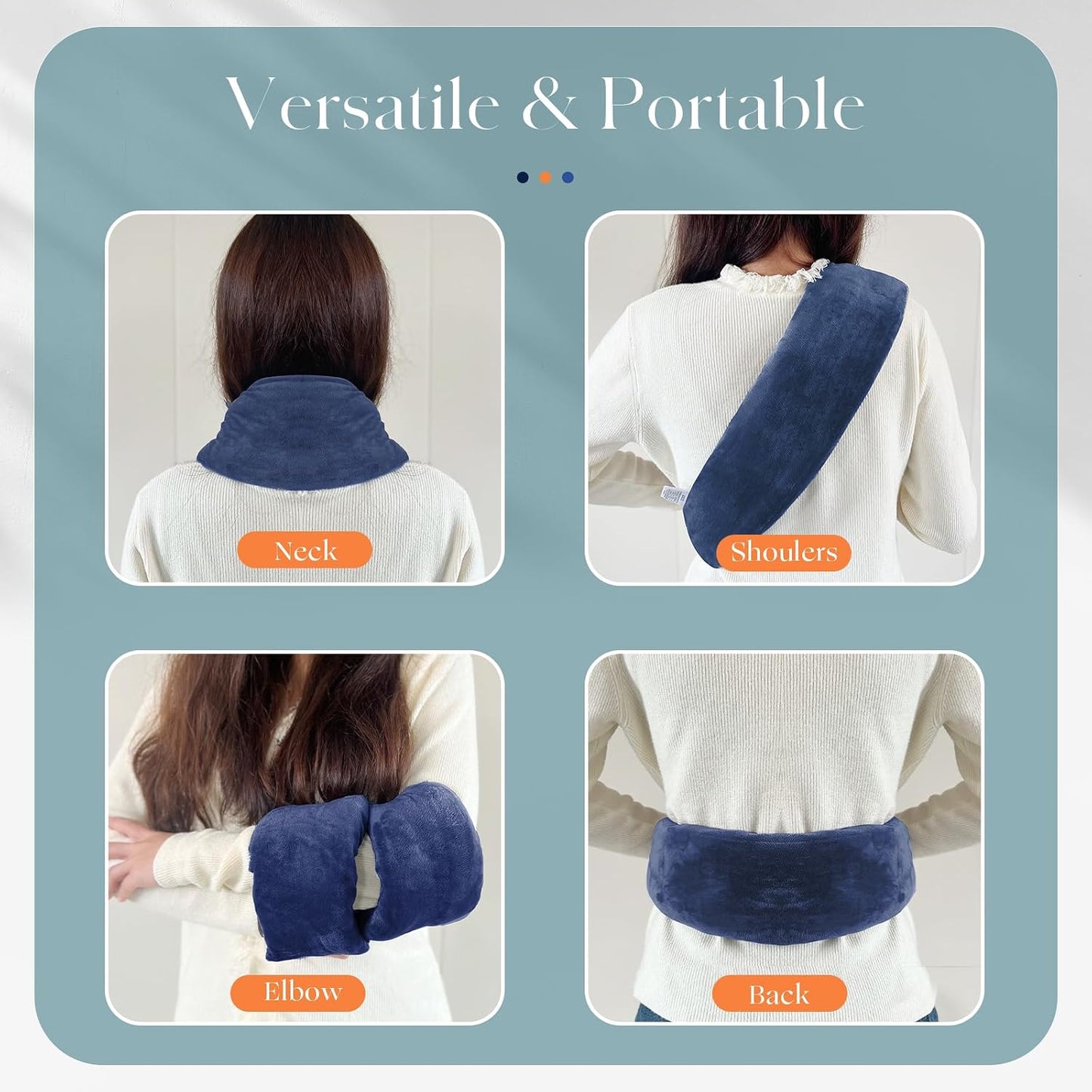 Heating Pad for Neck Shoulders and Back Microwavable Lavender Scented, Washable Cover, 1.5 LBS Microwave Warm Wrap