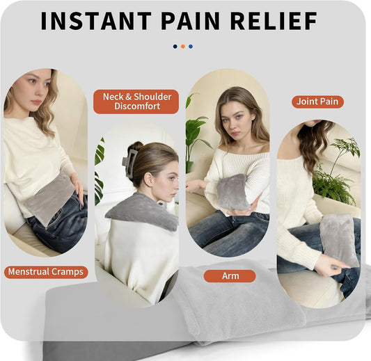 Microwavable Neck Heating Pad with Washable Cover – Unscented Rice Bean Hot Pack for Shoulder, Back, Cramps – Soft Weighted Neck Warmer for Hot/Cold Compress, Sore Muscles & Joints–17.3"×5.3", 1.5 lbs