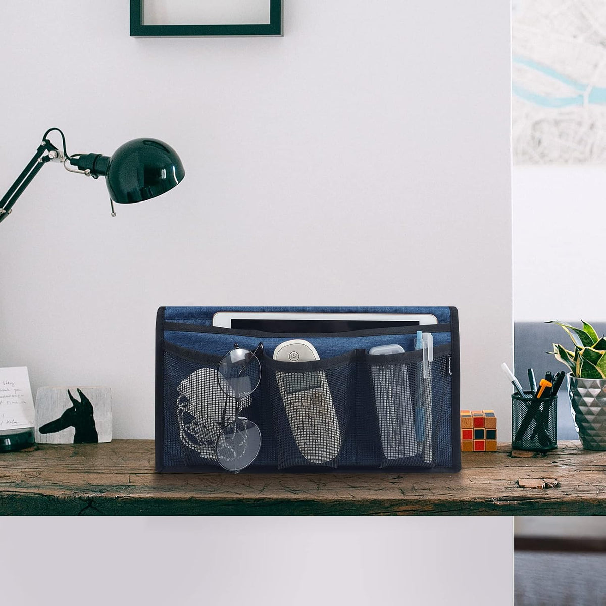 Gloppie Bedside Caddy with Pockets - Table Nightstand & Loft-Bed Organizer - Desk Storage & Hanging Organizer for Dorm