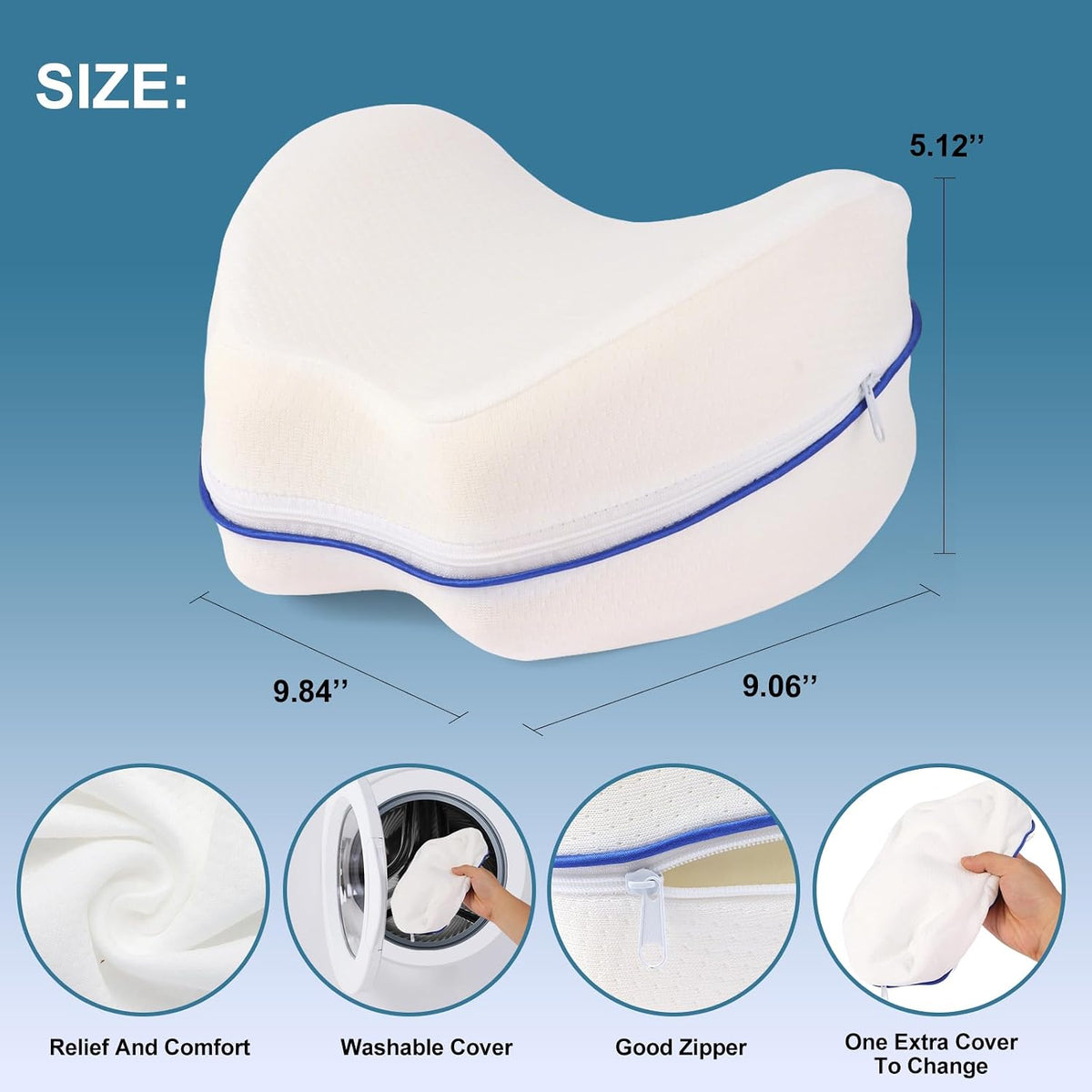 Knee Pillow for Side Sleepers Leg Memory Foam Pillow Side Sleeping Soothing Relief for Back, HIPS, Knees, Joints, Nerves and Muscle Discomfort Relief (Grey, Small)