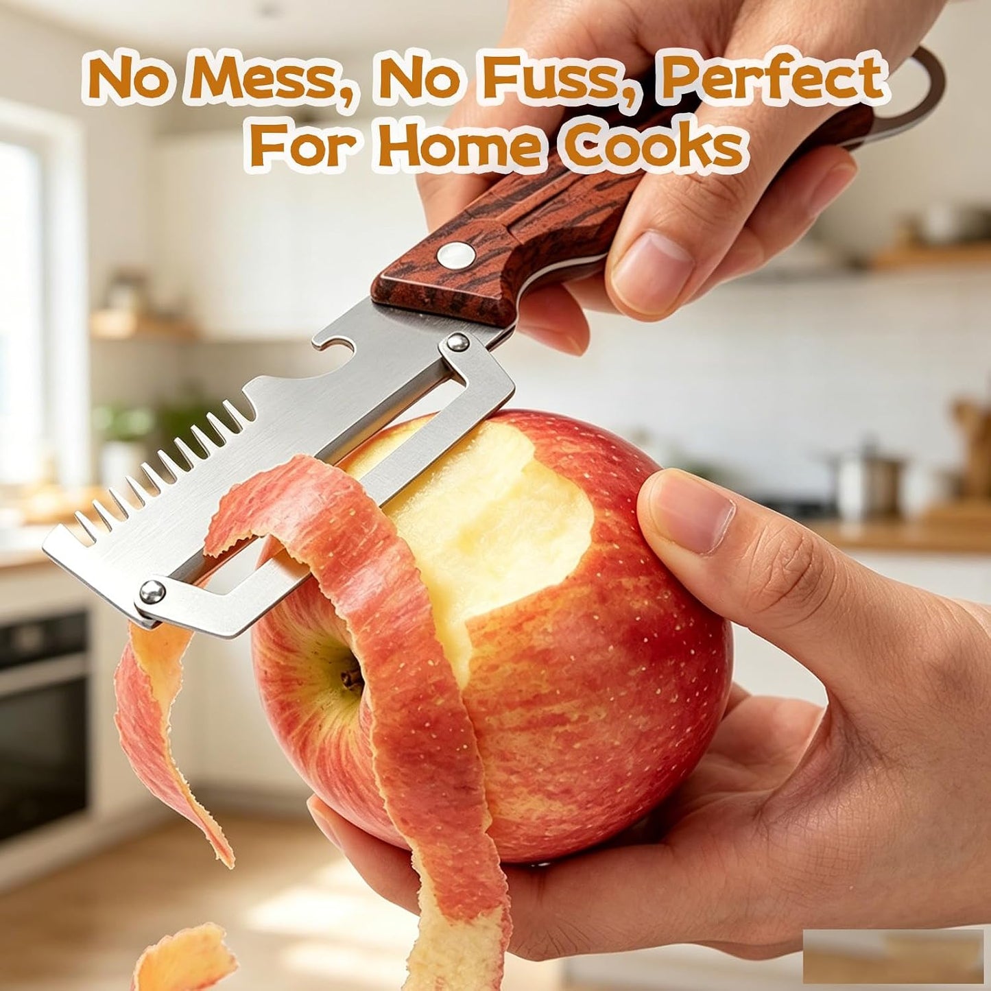 2 Pcs 3-in-1 Multifunctional Vegetable Peele, New Multifunctional Stainless Steel Fruit Peeler with Wooden Handle, Tool for Kitchen