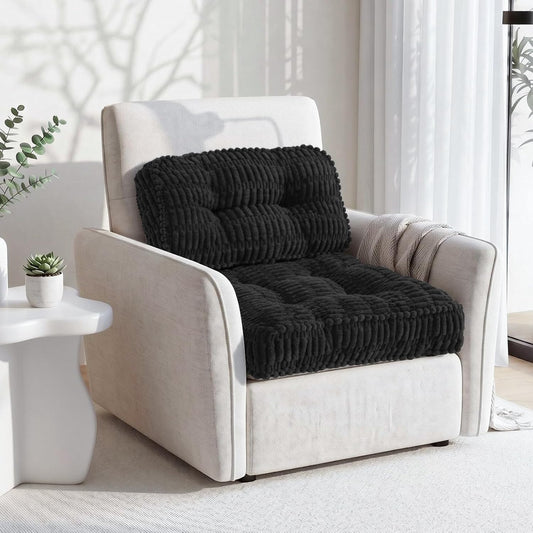 idee-home Recliner Cushions with Lumbar Support Pillow Set for Elderly | 20x20x5 Inch Recliner Seat Cushion Tufted, Large Square Seat Cushion Non-Slip Reduce Hip & Lumbar Pain