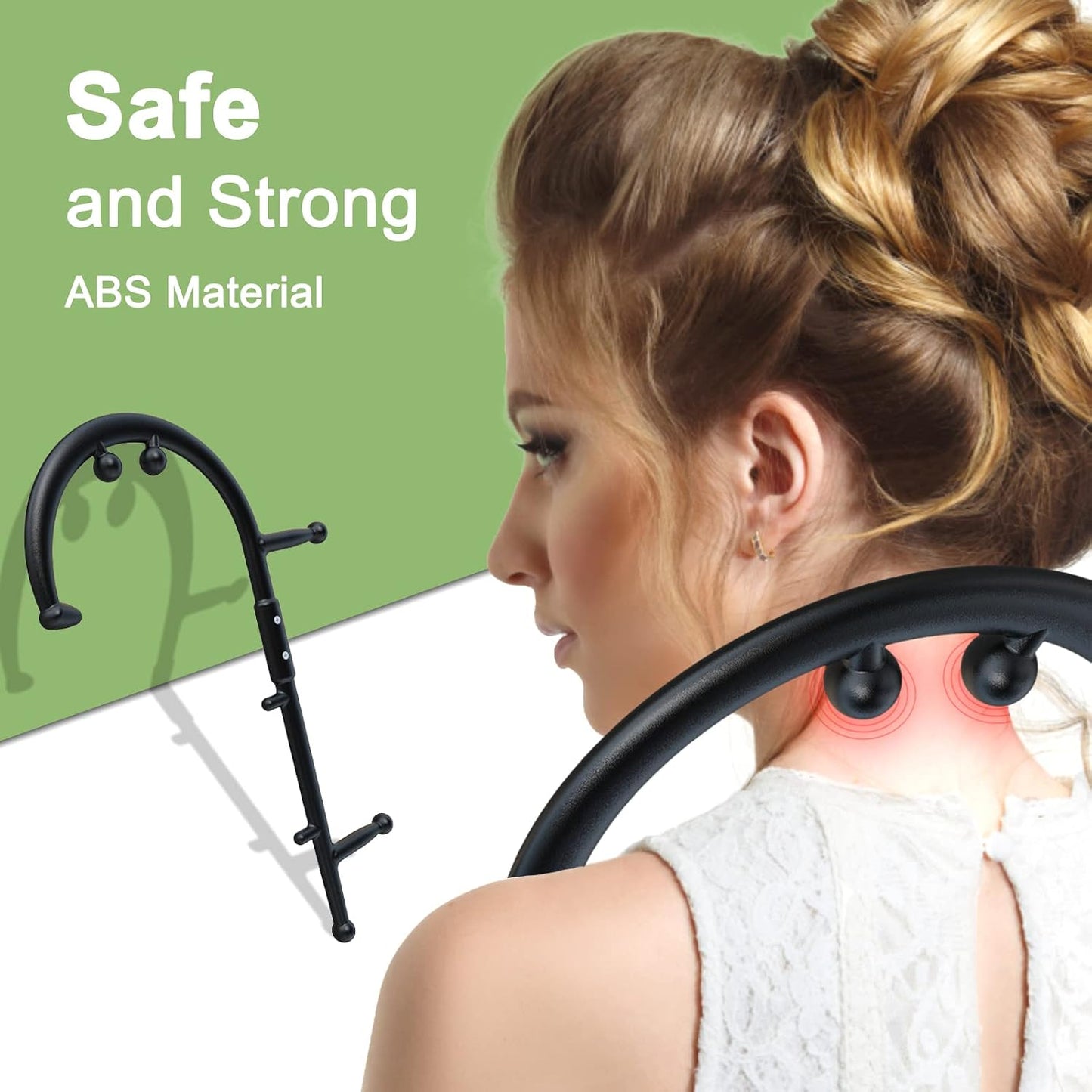 BVN Detachable Trigger Point Massage Cane – Manual Back & Shoulder Hook Massager for Pain Relief, Deep Tissue Self Massage Tool for Muscle Knots in Neck, Back, Legs & Feet