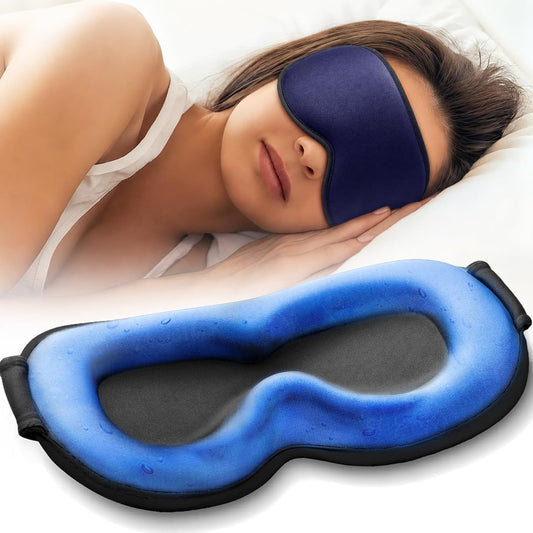 3D Cooling Gel Sleep Mask: 6oz Weighted Blackout Eye Mask