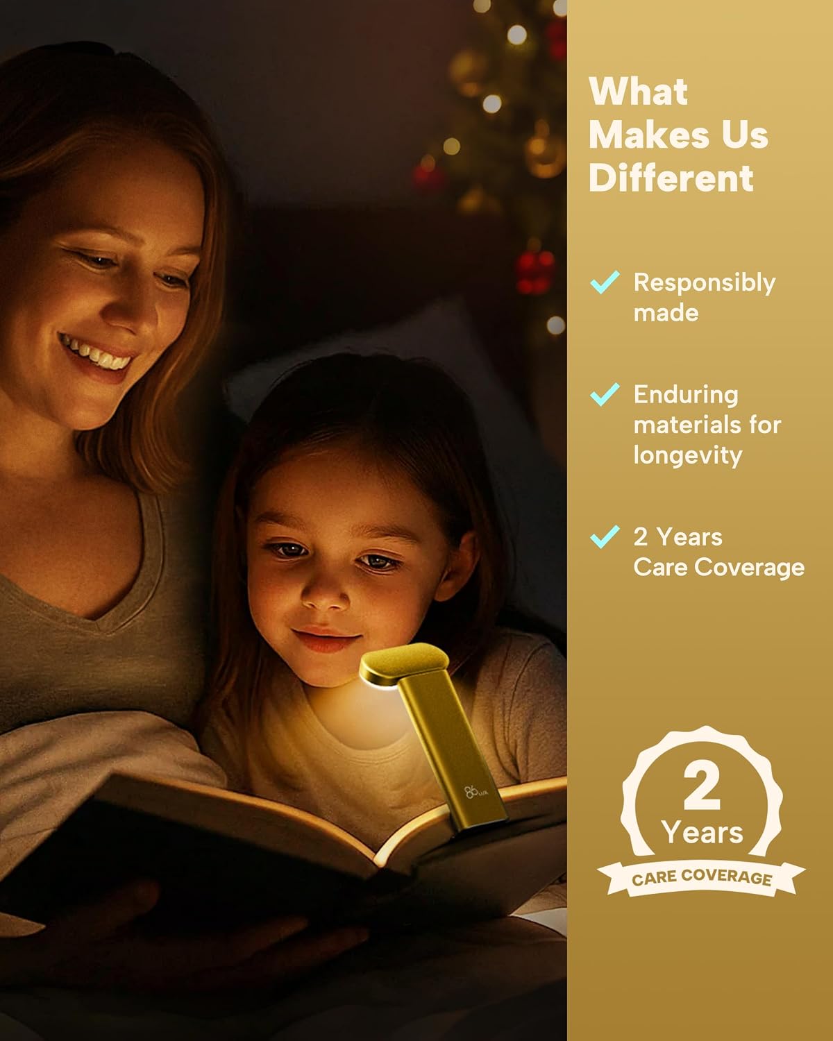 86lux Book Light, Rechargeable Reading Light for Book in Bed | 3 Color Modes & Stepless Dimming, Aluminum Alloy LED Bookmark Light for Book Lovers, Technology Black