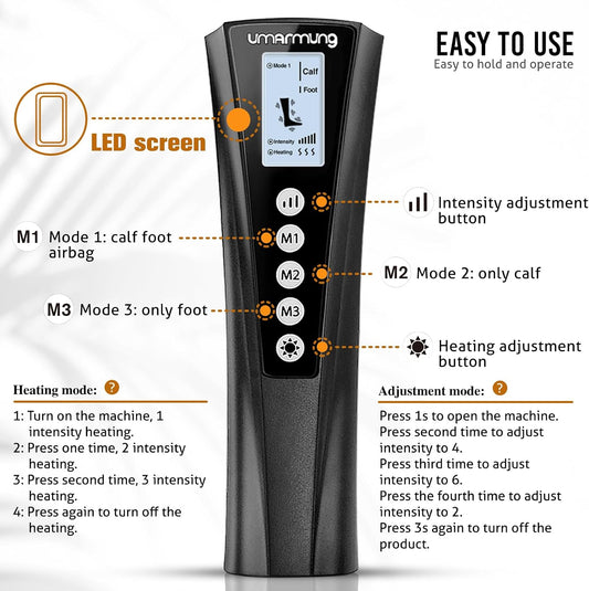 UMARMUNG Air Compression Leg Massager with Heat, Gifts for Men, Dad, Husband, Women, Mom, Wife, Her, Presents for Christmas, Mothers Day, Birthday, Valentine's Day, Works for Foot, Calf, Knee, Thighs
