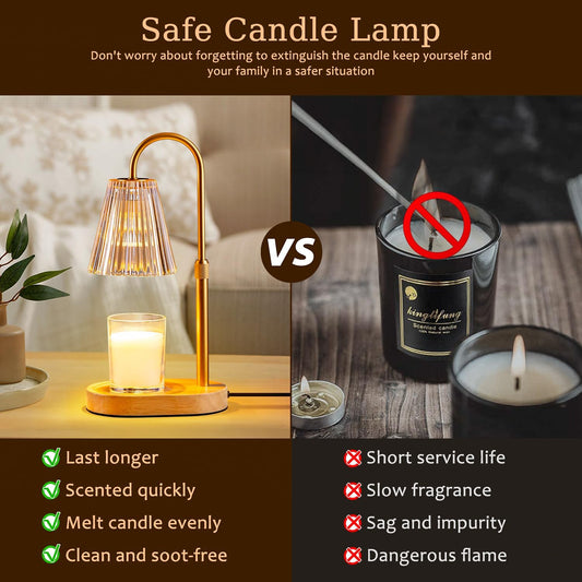 Candle Warmer Lamp with Timer - Electric Candles Wax Warmers Glass Lamps