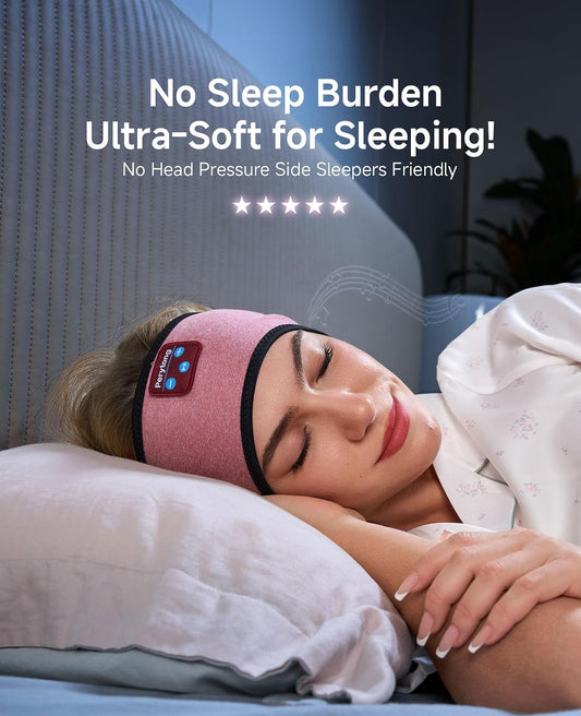 Perytong Sleep Headphones Bluetooth 5.4 Headband, Sports Wireless Earphones Sweat Resistant Earbuds Sleeping Headphone with Ultra-Thin HD Stereo Speaker for Workout Running Cool Gadgets Unique Gifts