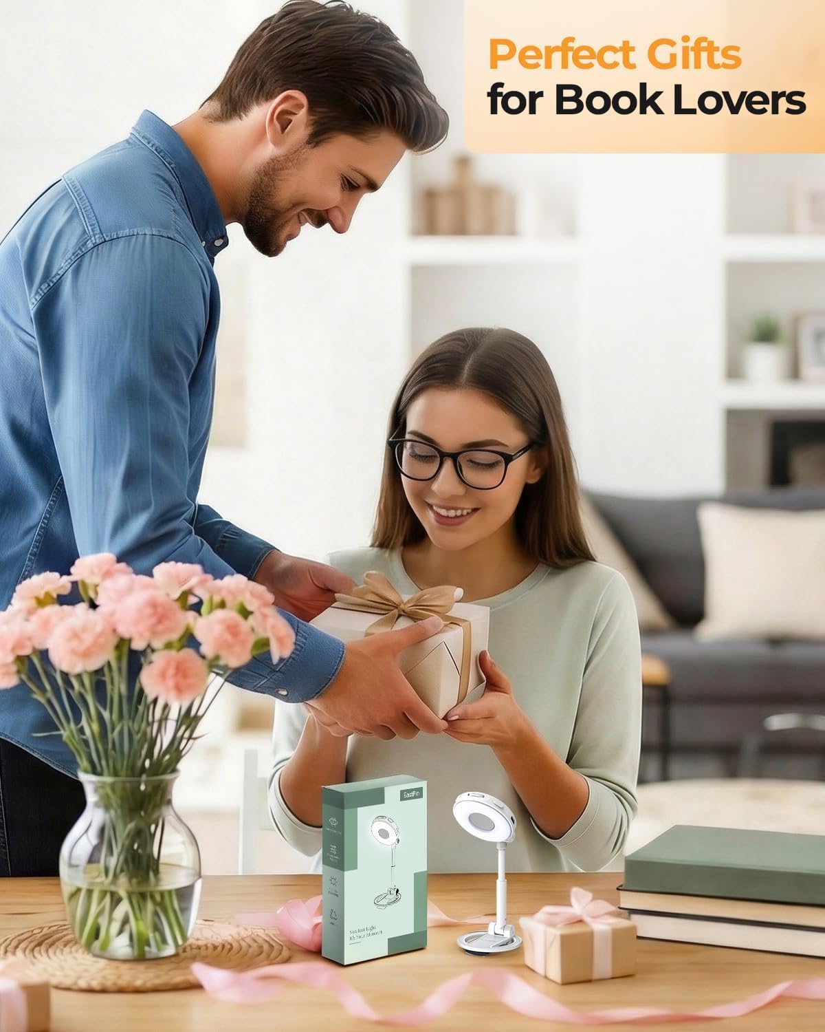 18 LED Rechargeable Clip On Book Light for Reading in Bed | Eye Caring 3 Color Temps, Silent Stepless Dimming, Auto-Off Timer, Memory, 80Hrs Runtime Compact Bedside Gift for Book Lovers