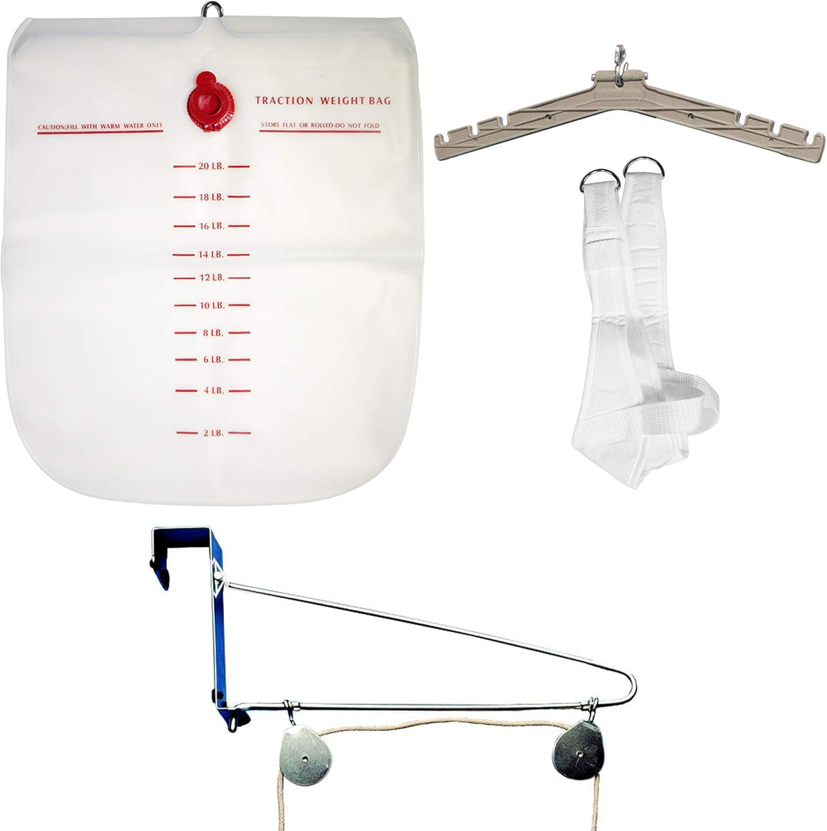 OTC Cervical Traction Kit, Neck Pain Relief, Vertebrae Disk Herniation, Complete Over Door Setup