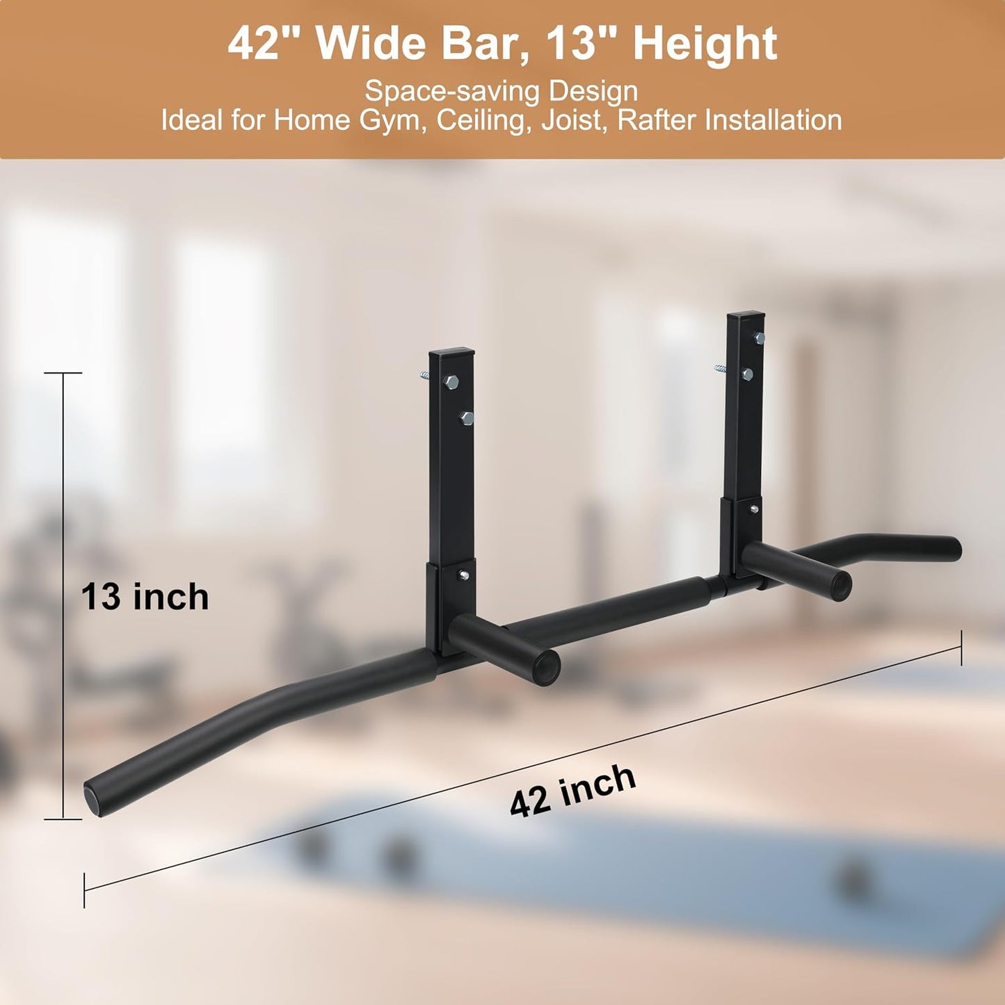 Wall Mount Pull Up Bar, Heavy Duty Alloy Steel Hanging Bar for Exercise, Multi-Functional Doorway Pull Up Bar for Home Gym Workout