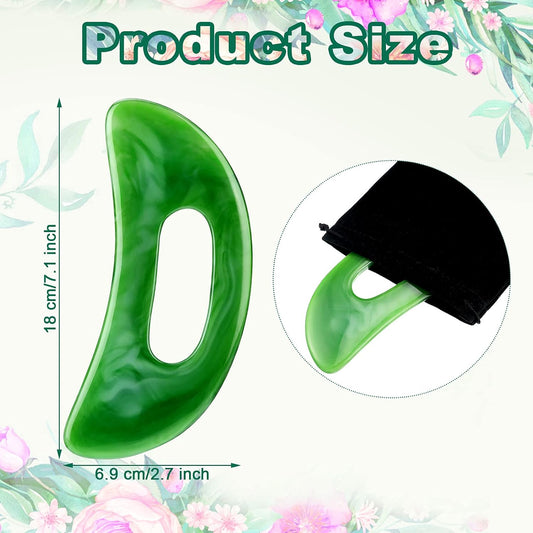 BBTO Gua Sha Massage Tool with Handle Resin Massage Tools Lymphatic Drainage Massager Body Shaping Gua Sha Tools for Full Body Men Women Birthday Festival Holiday Present (Light Green)