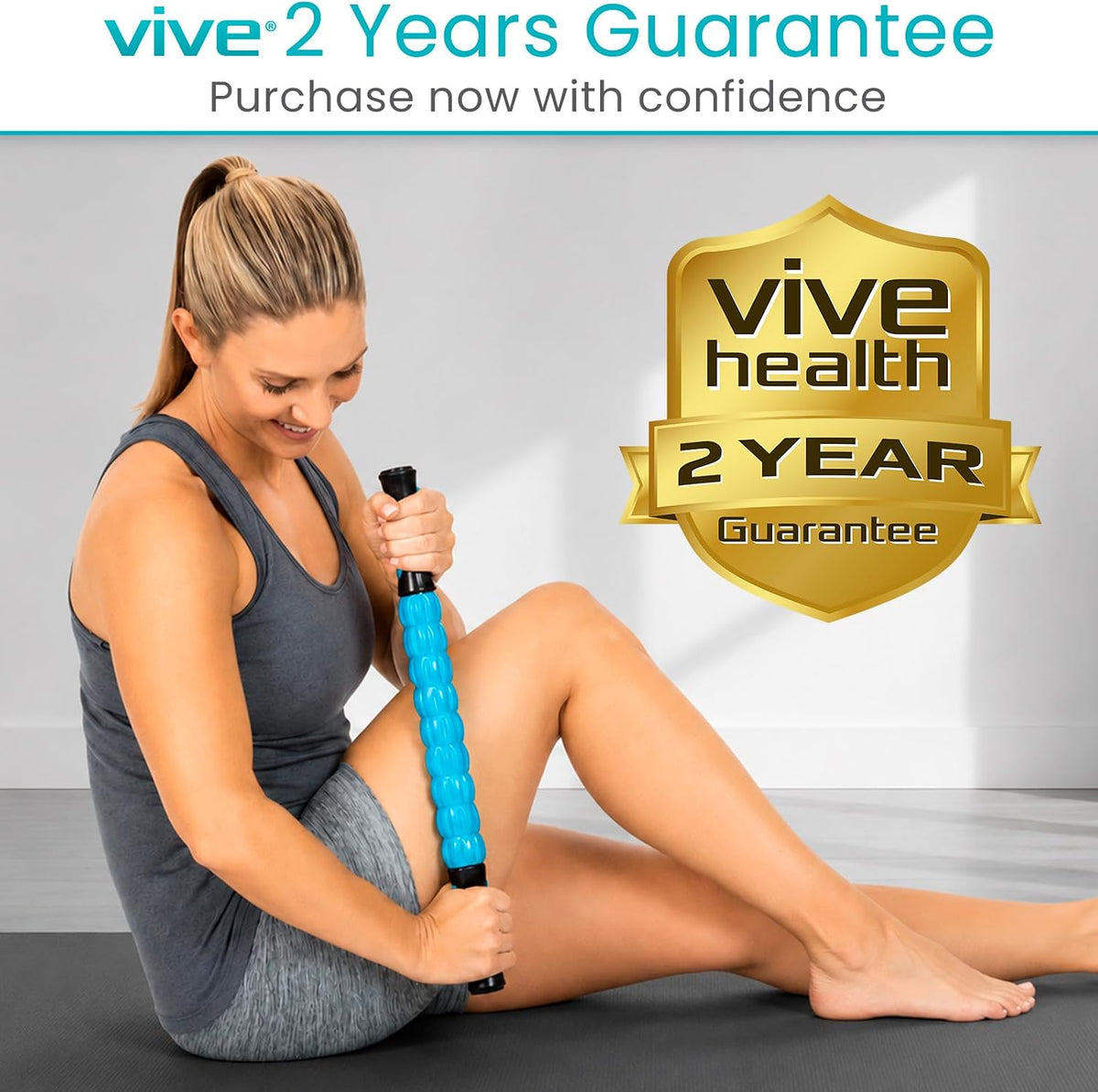 Vive Massage Stick Roller for Muscle, Back, Legs - Deep Tissue Body Fascia