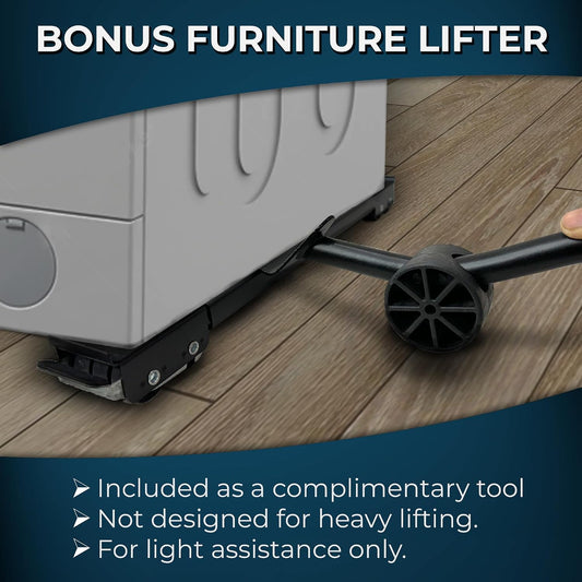 Heavy Duty Appliance Rollers and Furniture Movers with Complimentary Lifter Tool - Adjustable Expandable Base, Solid Wheels for Washers, Dryers, Refrigerators & Heavy Furniture - 1100 lb Capacity