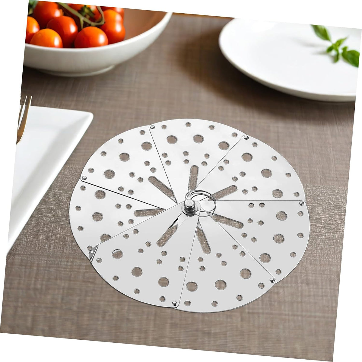 Adjustable Stainless Steel Anti-spill Lid for Pot, Silver