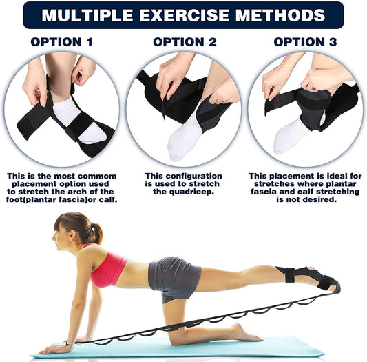 Foot and Calf Stretcher for Plantar Fasciitis, Leg Stretch Band,Improve Leg Stretching,Premium Physiotherapy Stretching Strap Improves Strength and Relief to Heel Spurs, Calf, Thigh and Hip