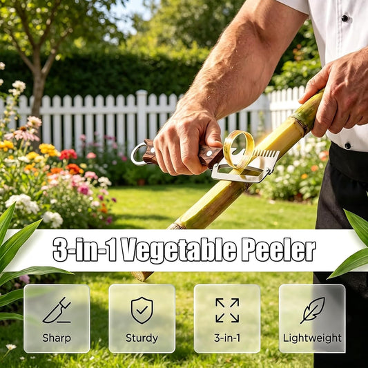 Vegetable Peeler - Multifunctional Vegetable Peeler With Wooden Handle