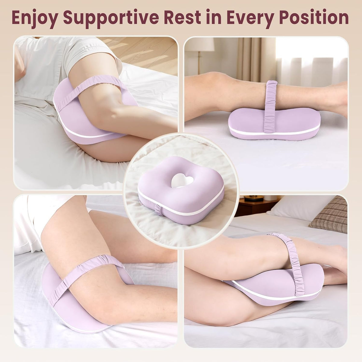 Small Knee Pillow for Side Sleepers, Memory Foam Leg Pillow,Gray