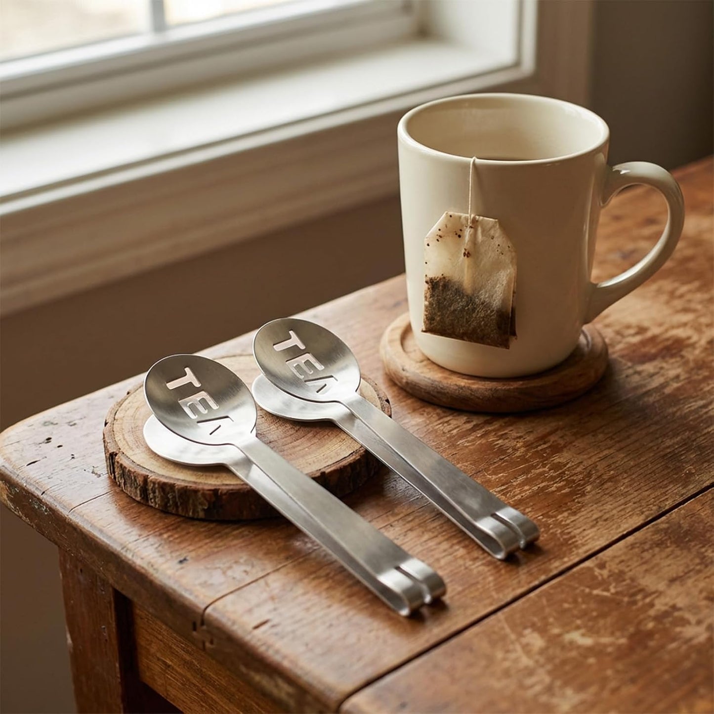 2PCS Tea Bag Squeezer, Stainless Steel Tea Spoon for Sugar Cubes, Essential Bar Accessory, Infuser Spoon & Tongs