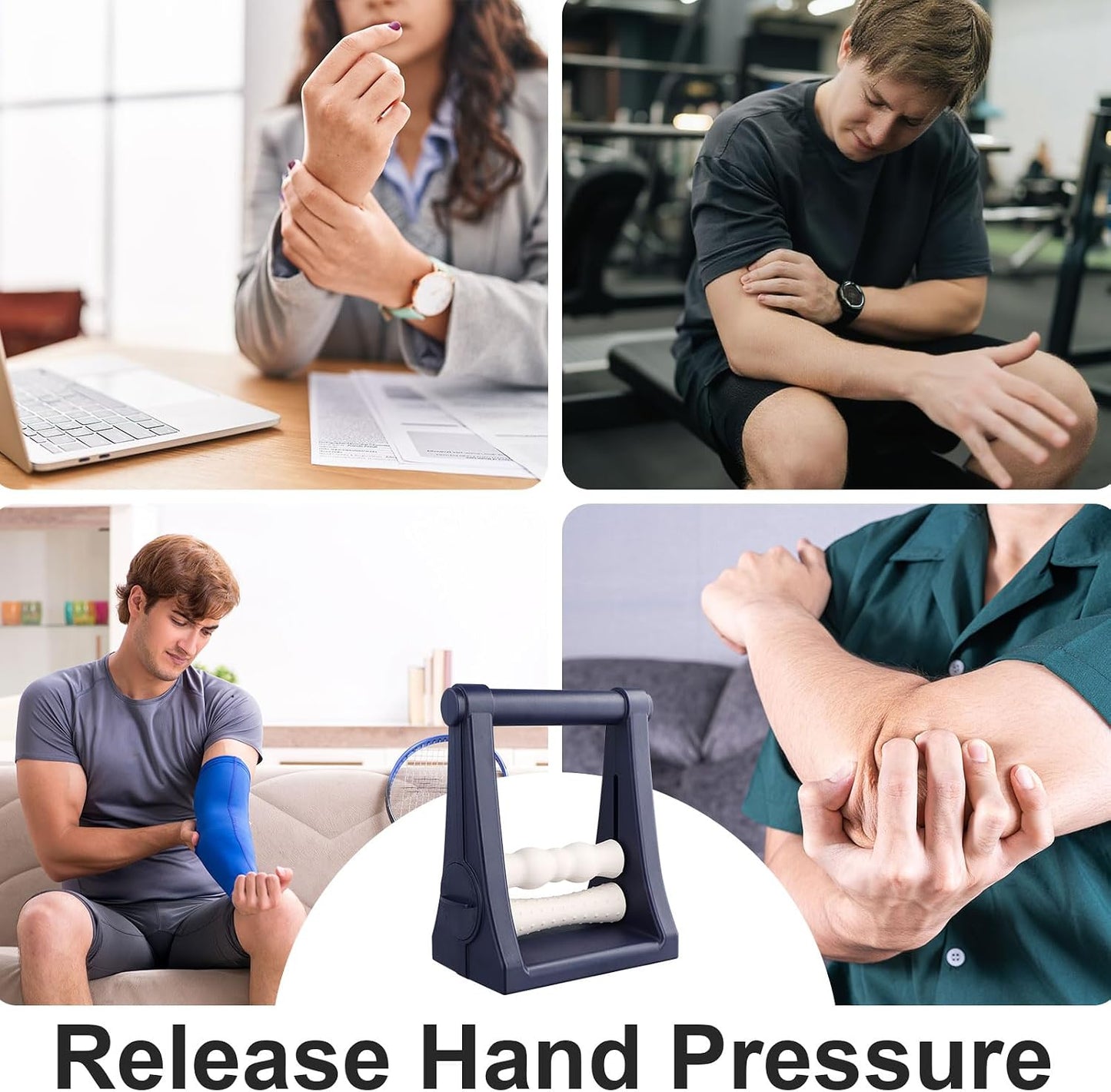 PebblePulse Forearm Massager, Adjustable Pressure Self-Massage Roller | Ergonomic Forearm Massager, Adjustable Pressure Promotes Muscle Recovery, Suitable for Physical Therapy & Hand Care