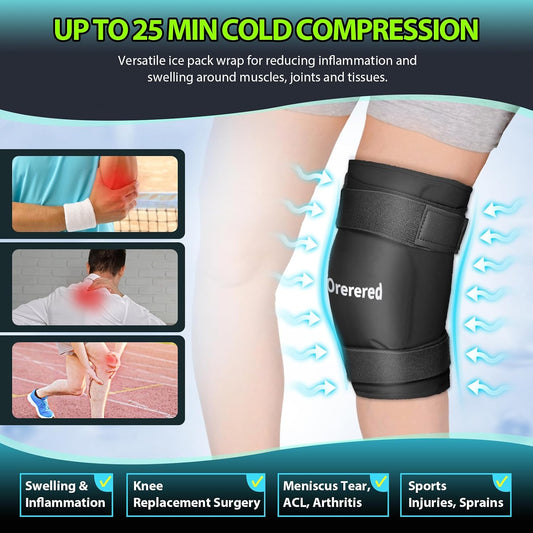 Ice Packs for Injuries Reusable, 3-Piece Set Soft Cold Gel | Ice Wrap for Injury, Alleviate Joint and Muscle Pain - Gel Ice Pack Resuable for Back, Elbow, Shoulder(3pcs-Pink)