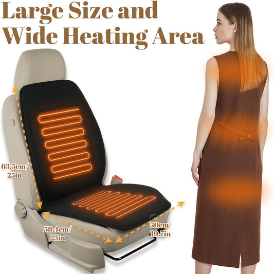 Heated Seat Cover with Fast Heat Warmer, 3-Level Winter Office Heating Pad | Large Winter Seat Cushion Heating Pad for Winter Home Office for Pain Relief, 3 Models Setting, Black