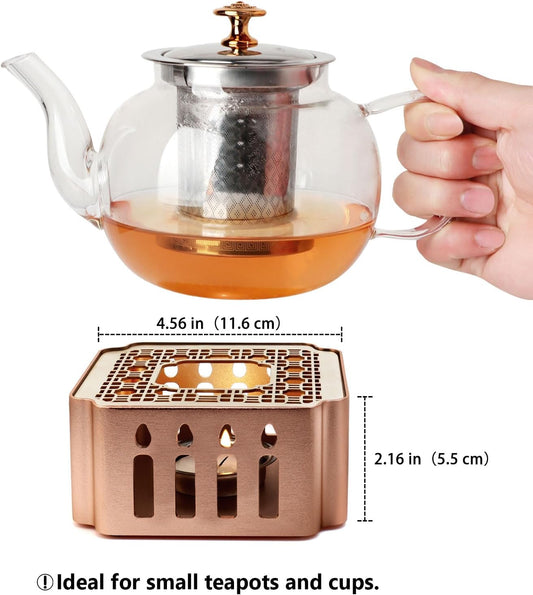 Tea Warmer Base Detachable, Includes Tealight Holder | Unique-Design, Small Heater for Tea Coffee Milk Wax Melts