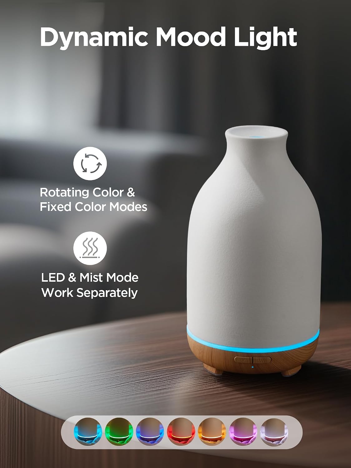 InnoGear 150ml Ceramic Essential Oil Diffusers for Home Humifidier, White