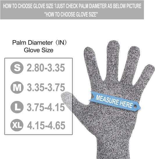 4 PCS (M+L) Cut Resistant Gloves Level 5 Protection for Kitchen, Upgrade Safety Anti Cutting Gloves for Meat Cutting, Wood Carving, Mandolin Slicing and More(Large+Medium)