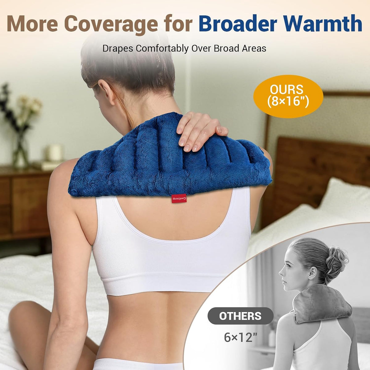 Comfytemp 12" x 22" Large Microwavable Moist Heating Pad for Back, 3.6 lb