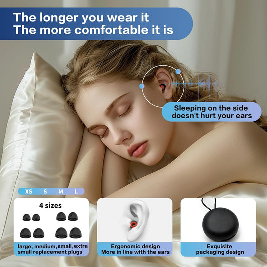 Artevive Earplugs Motorcycle.Ear Plugs for Sleeping Noise Cancelling 35dB Noise Reduction、Reusable Ear Plugs,Super Soft for Motorcycles Cycling、Sleeping、Work、Travel (Red Inner Circle)