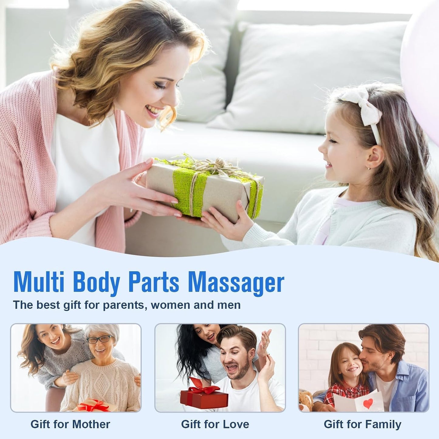 Trigger Point Massage Tool, Back Massager Stick for Pain Relief | Deep Tissue Back & Neck Massager, Two Shapes Reach Between Shoulder Blades, Muscle Knot Remover for Self-Massage