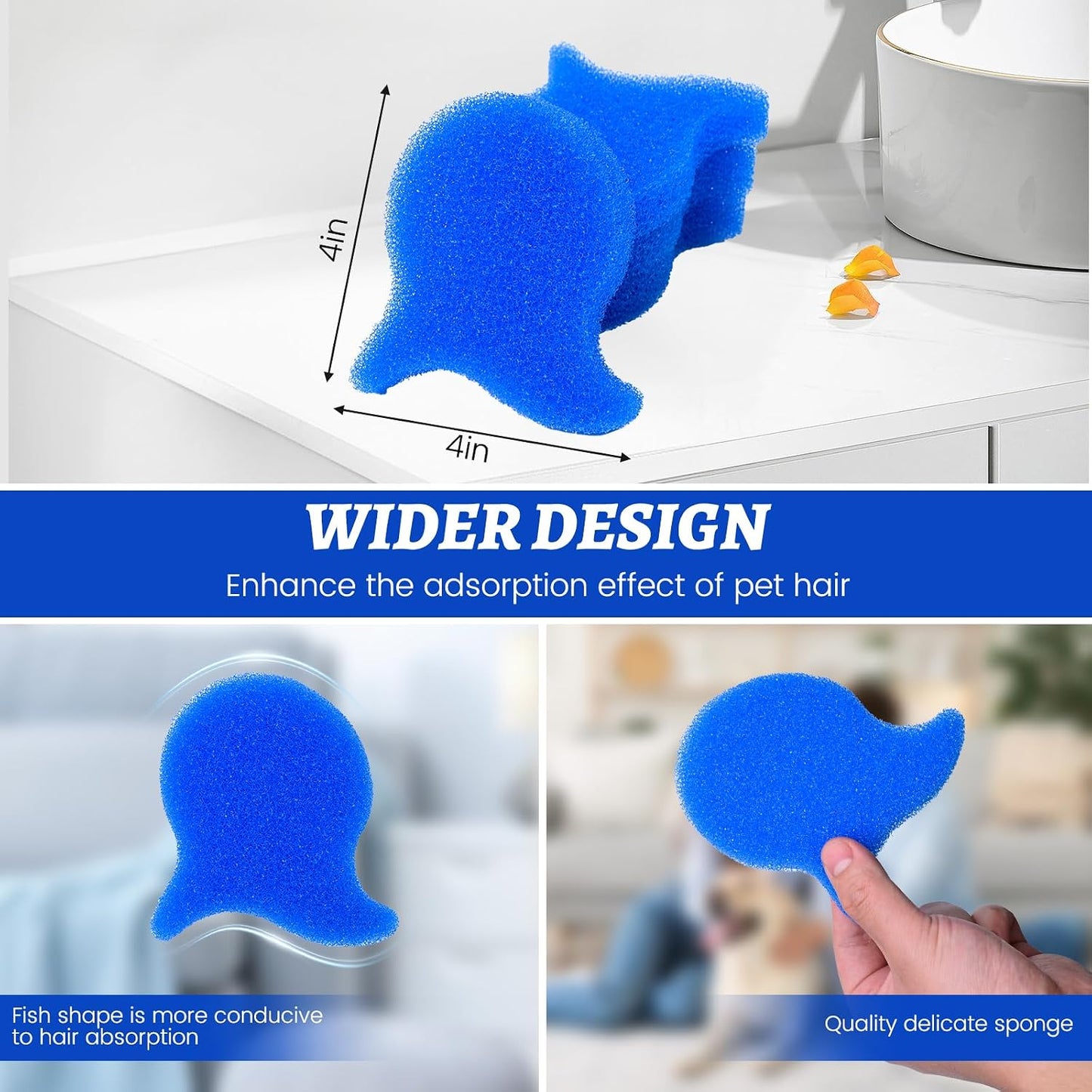 Pet Hair Remover for Laundry - Reusable Dryer Pet Hair Balls,Effortlessly Removes Dog Cat & Dog Hair from Clothes in Washing Machine Hair Catcher(4Pcs)