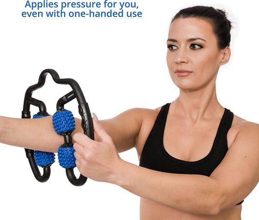 Body Back Trigger Point Pressure Roller Massager for Deep Tissue Relief | FSA Eligible Trigger Point Roller For Forearm & Hand, Deep Tissue Massage Tool For Tennis Elbow, Athletes & Muscle Recovery