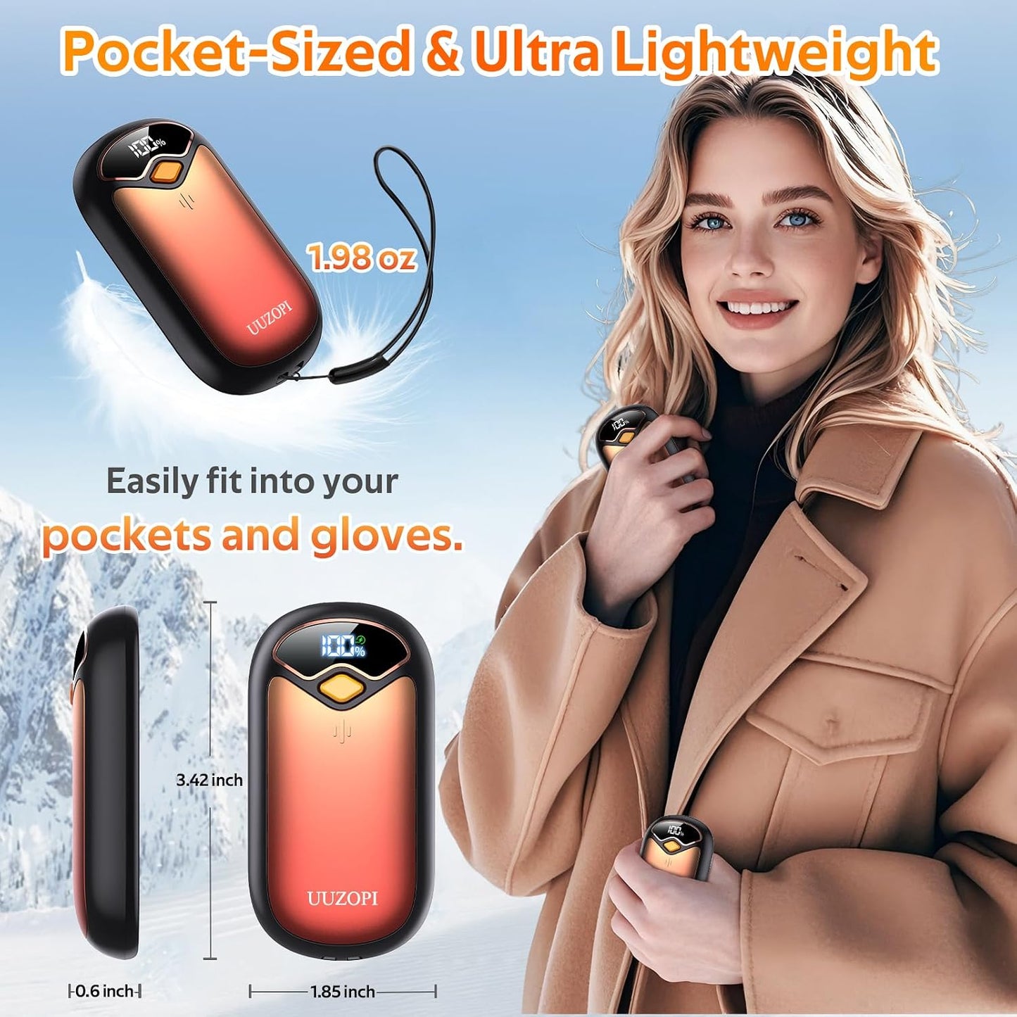 Hand Warmers Rechargeable - Magnetic Electric Hand Warmers 2 Pack, LED Display, 4 Settings Fast Heating Reusable Portable Heater Handwarmers for Golf Hunting Camping Essentials, Gifts for Men Women