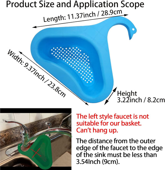 Kitchen sink drain basket swan drain rack, swan drain basket for kitchen sink, multifunctional drainer rack triangle Sink Filter vegetable and fruit drainer basket 4 PCS