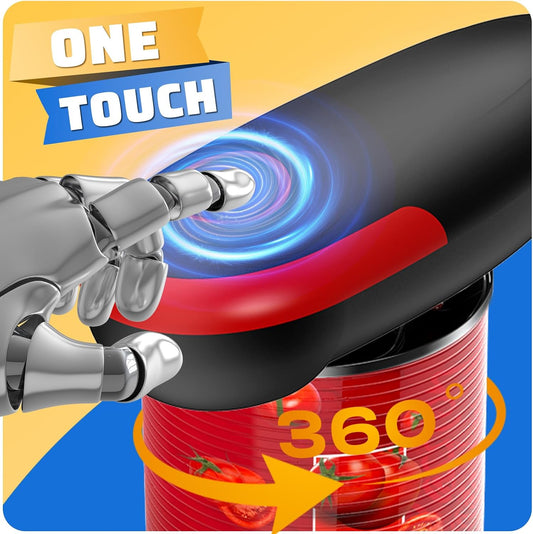 Electric Can Opener, One Touch Battery Operated Automatic Can Opener with Smooth Edge, Hands Free Can Opener for Seniors with Arthritis and Weak Hands, Can Opener Fits All Can Sizes for Kitchen