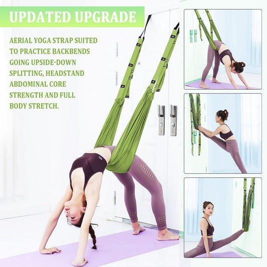 Leg Stretcher Strap Adjustable Fitness Strap Band for Waist Trainer Stretching Door Swing Flexibility Tensile Trainer with Carrying Pouch Back Bend Go Upside-Down for Yoga Practitioner Ballet Dancer Gymnastics Exercises
