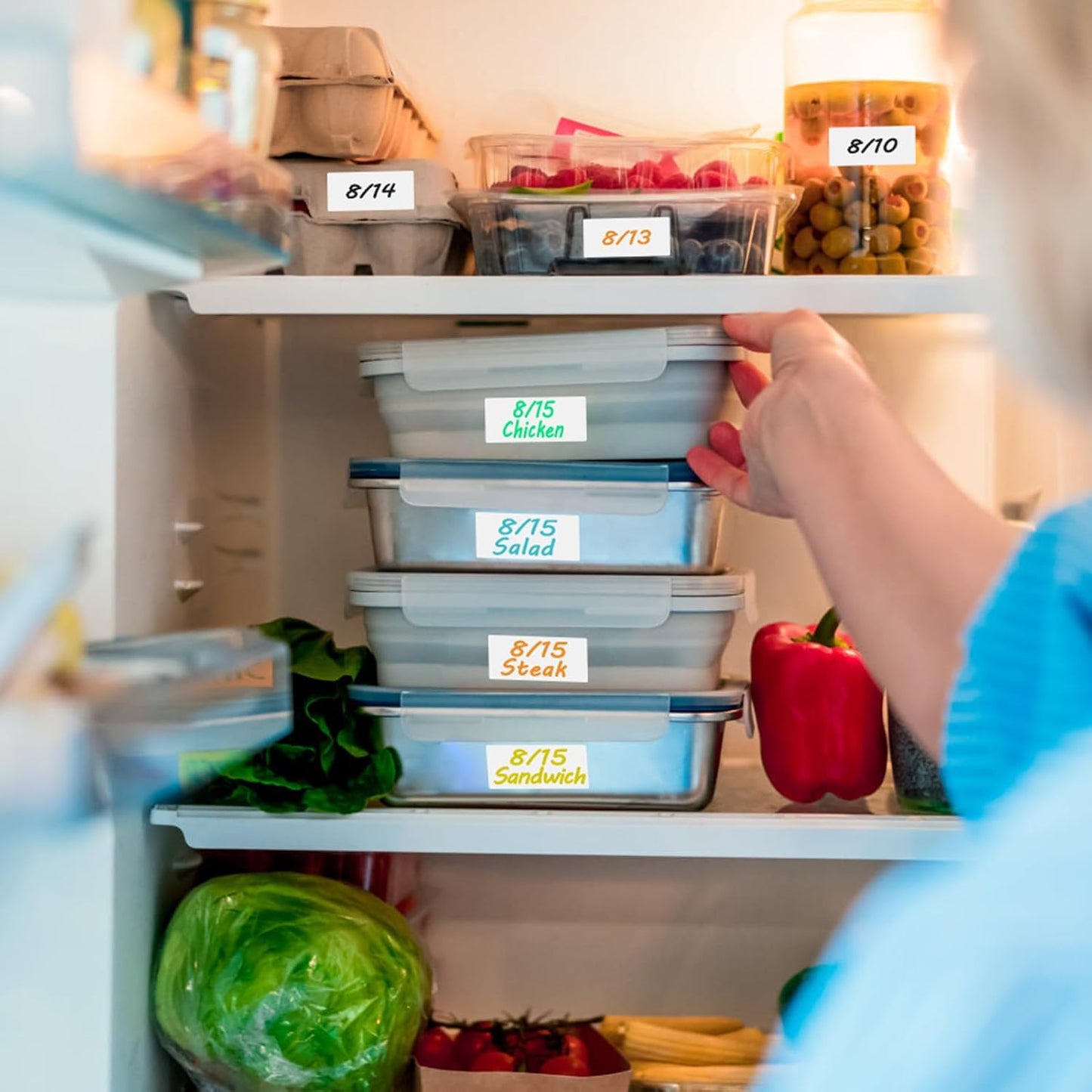 MaxGear 1000 Removable Freezer Labels 1x2 Inch | Waterproof Oil Resistant Stickers, No Residue for Food Containers, Pantry Jars, Organization Meal Prep, 1 Roll