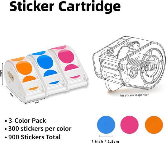 300 PCS Blue Dot Stickers with Sticker Dispenser,Round Coding Labels Circle Dots Labels Stickers,Circle Dot Stickers Label Sticker for Office,Classroom,Small Business,Papers