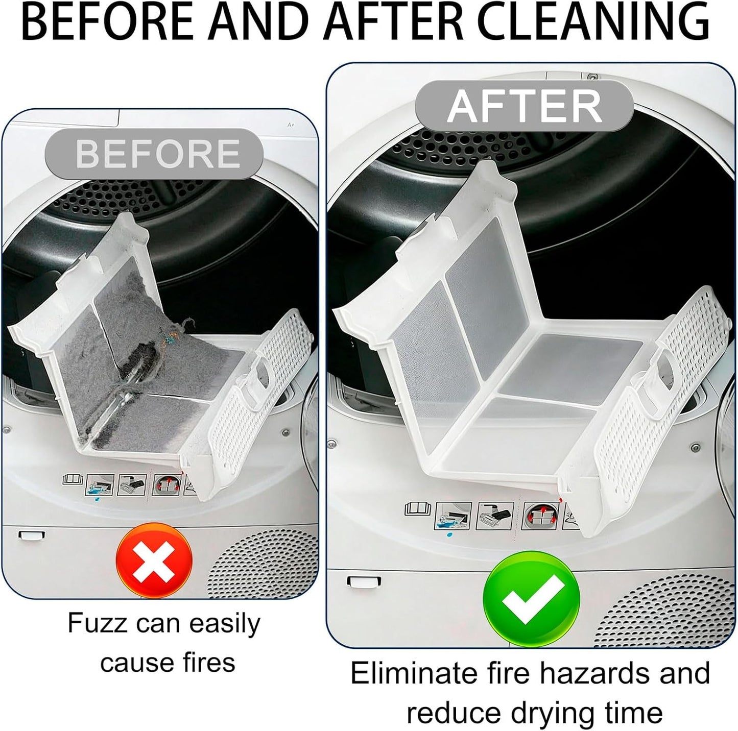 Dryer Vent Cleaner Kit, Vacuum Hose & Brush for Vacuum Hose Attachment | Professional Dryer Vent Cleaning Tool, Lint Trap Duct Cleaning, Remover Brush for Dryer Duct and Trap Maintenance