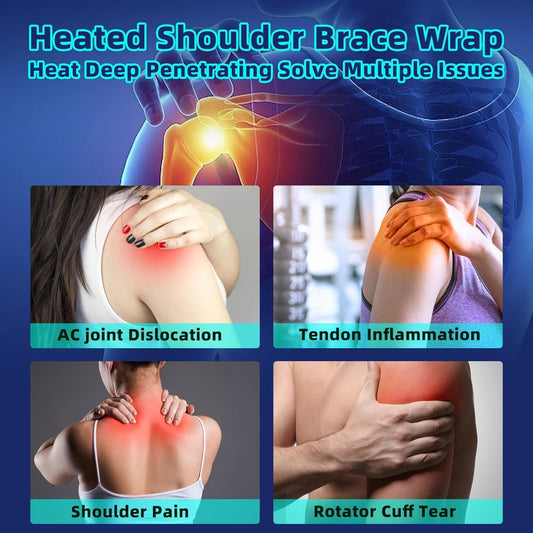 Shoulder Heating Pads for Pain Relief - Jade Stone Heated Shoulder Wrap with 3 Temperature Settings, Ideal for Rotator Cuff, Shoulder Soreness Relief at Home,Office