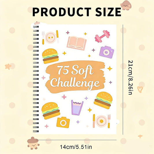 75-Day Soft Challenge Journal Daily Wellness Planner with Rainbow Pages Wellness & Habit Trackers Fitness Self-Care and Goal Tracker