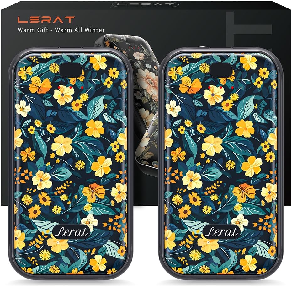 LERAT Hand Warmers Rechargeable,2 Pack Electric Hand Warmers,3-Second Fast Heating,3 Heat Settings,Portable & Lightweight Gifts for Women Men,Outdoor,Camping,Hiking,Skiing,Hunting,Travel