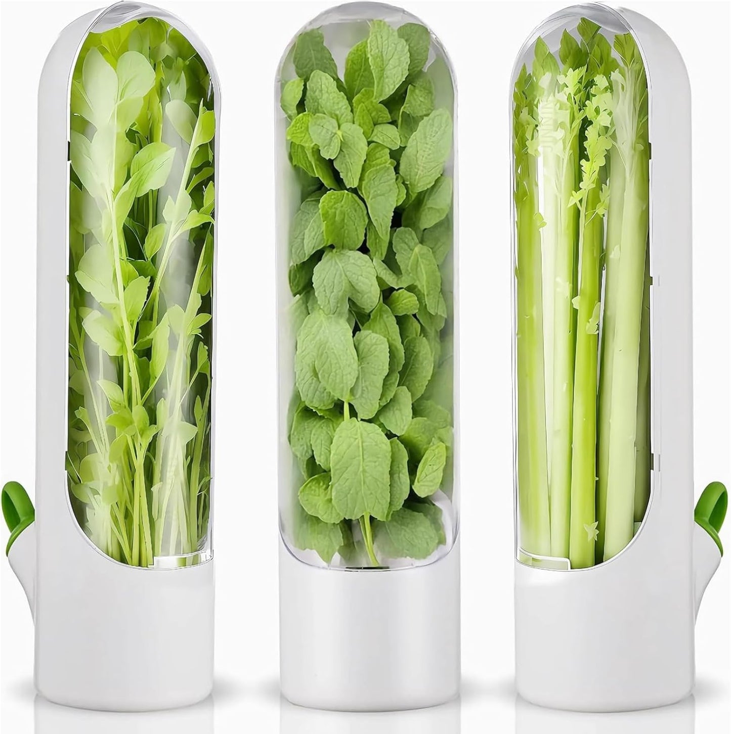 Herb Saver for Refrigerator, Herb Saver Pod Cilantro Containers for Refrigerator, Fresh Herb Keeper for Cilantro, Parsley, Asparagus, Mint, Keeps Vegetables for 2-3 Weeks (1PCS)