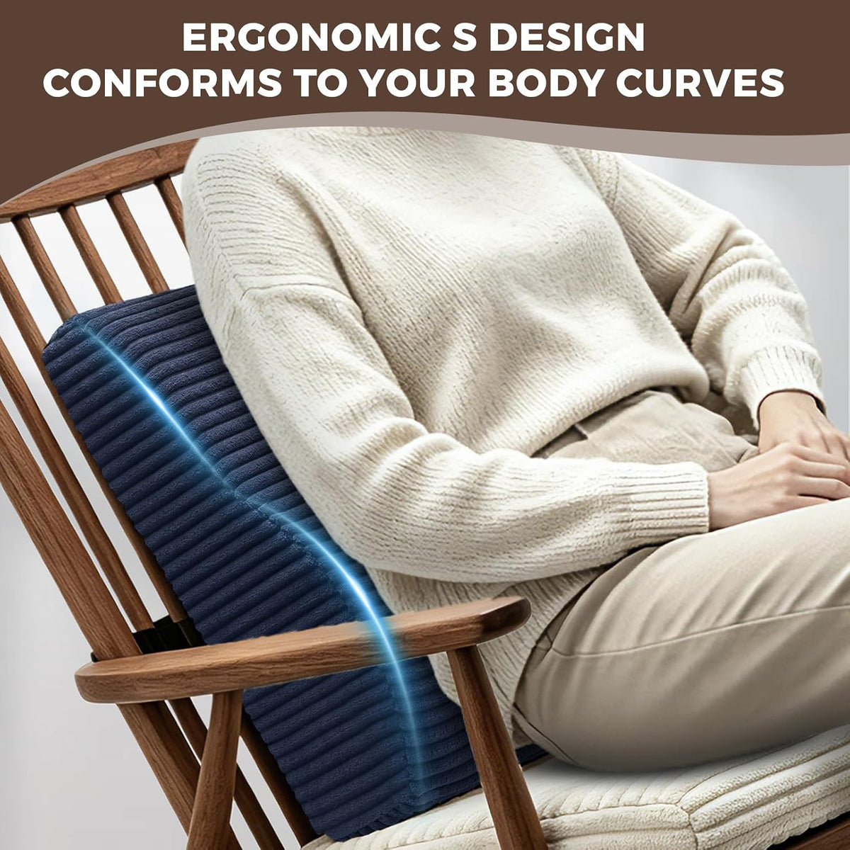 Lumbar Support Pillow for Recliner Chair/Accent Chair/Couch, Washable Cover