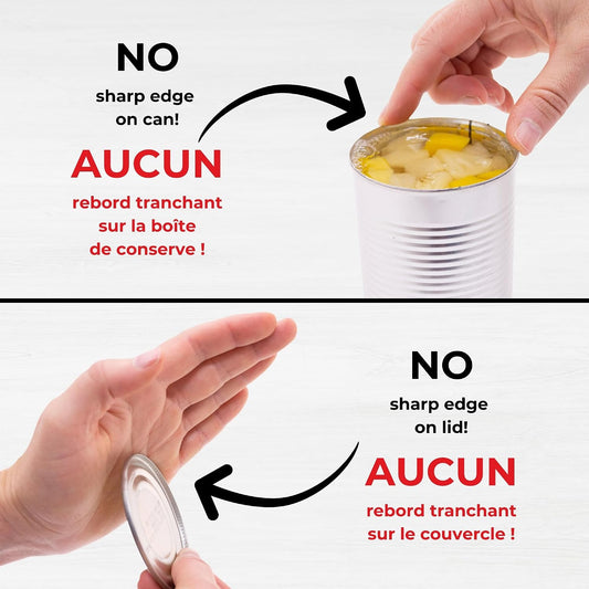 Starfrit SECURIMAX Manual Can Opener, Safe Edge, Lid Lifter | No sharp edges on lid and can. Patented lid lifter. Auto-grip opening. Non-slip knob. Right or left-handed.
