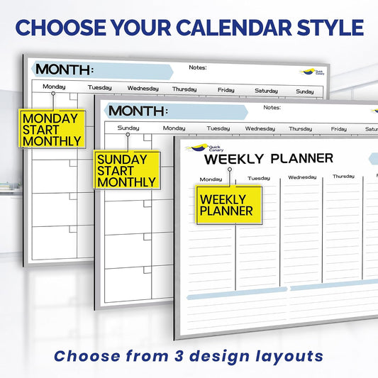 Large Magnetic Weekly Planner for Fridge, Dry Erase Whiteboard | 17x12" Stain-Resistant Surface, Strong Full-Back Magnet, 7-Day Weekly Planner for Meals & Chores, 4 Markers & Eraser