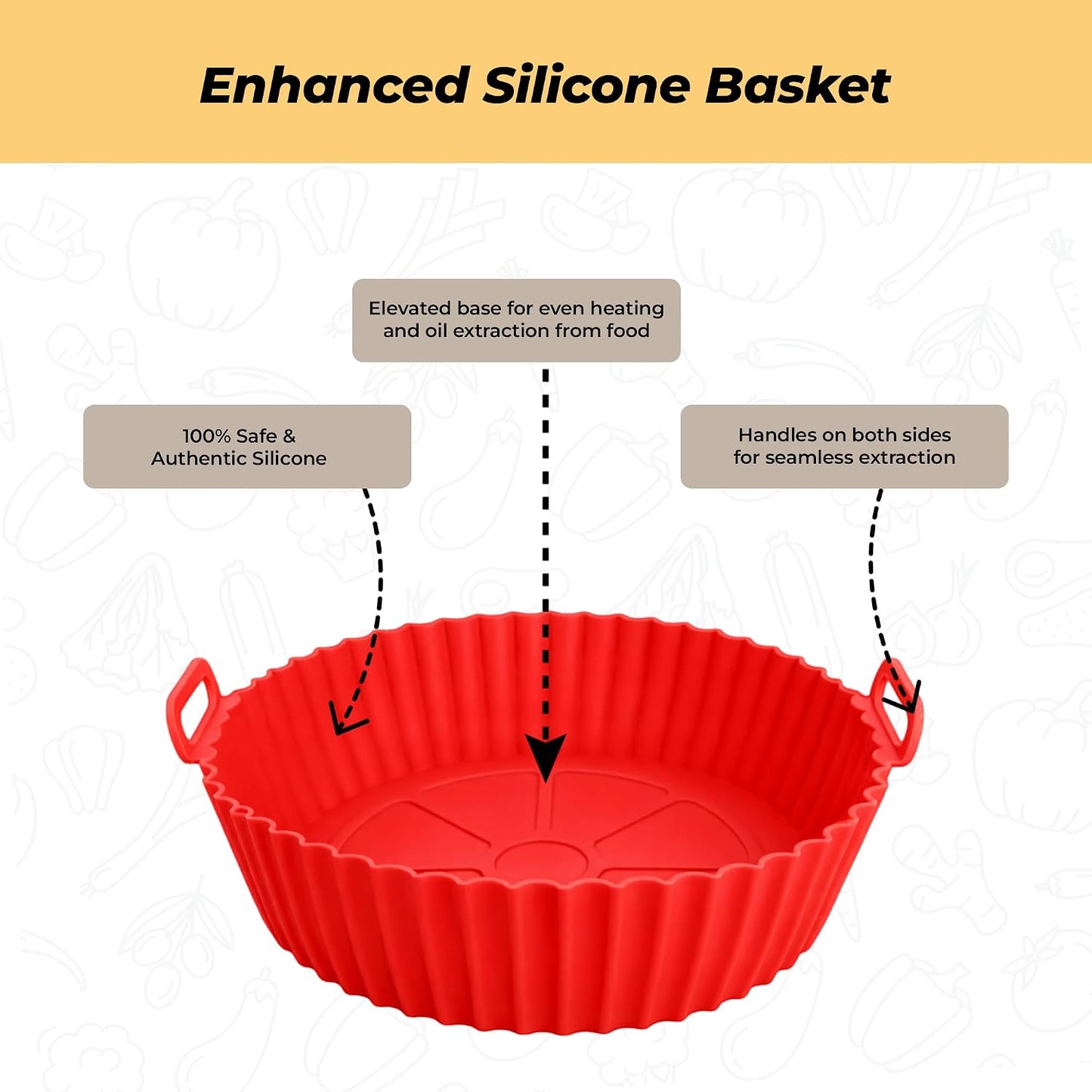 SAMNATE 3pcs Air Fryer Liners reusable - silicone air fryer liners, AirFryer Accessories, Air Fryer Silicone Liner - reusable airfryer liners - air fryer pans - airfryer liners
