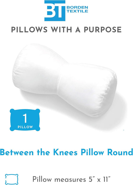 Between the Knees Pillow Round Hypoallergenic Knee Positioning Wedge Pillow